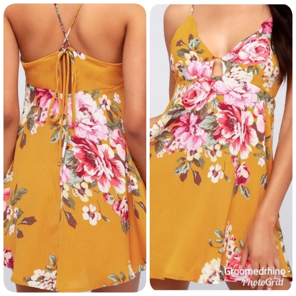 NWT Lulu's Fit & Flare Floral Skater Dress Size S